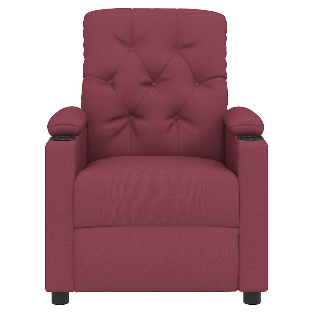 Massage Chair Wine Red Fabric