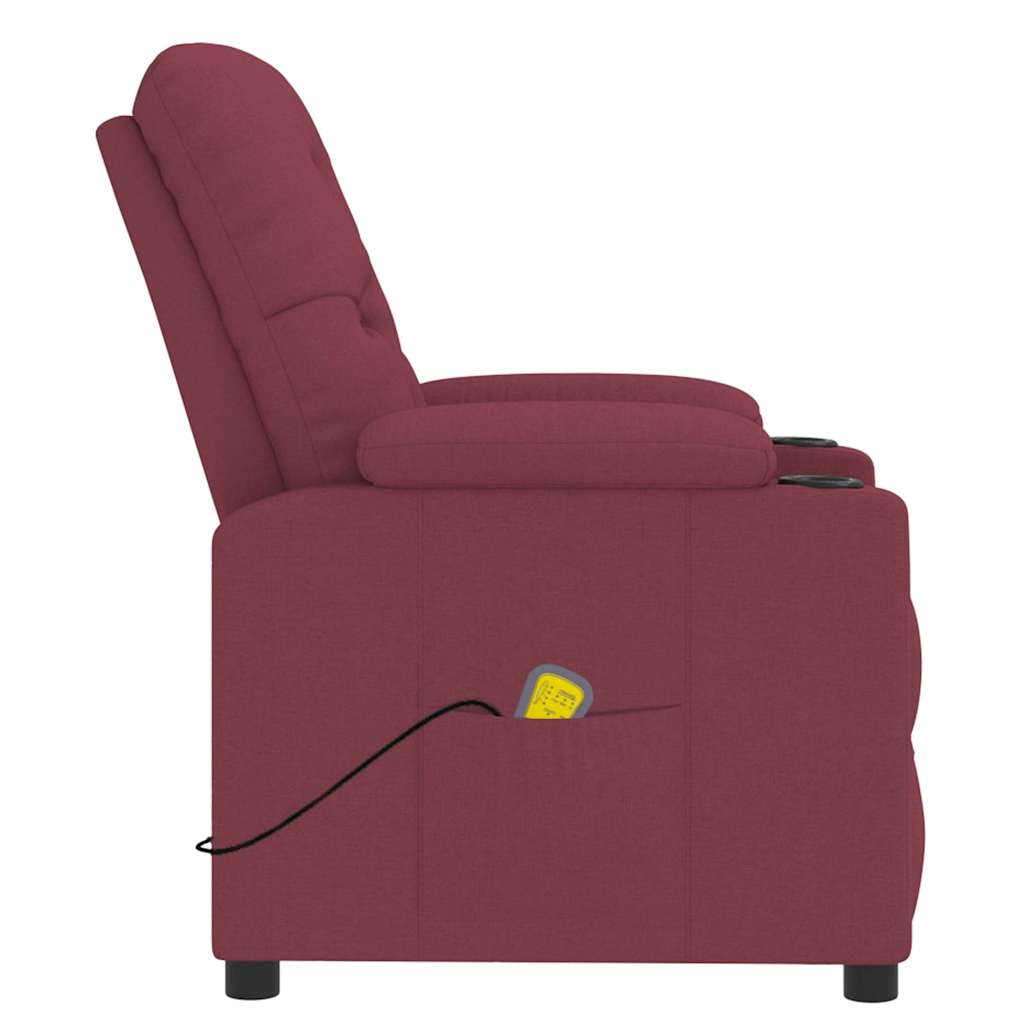 Massage Chair Wine Red Fabric