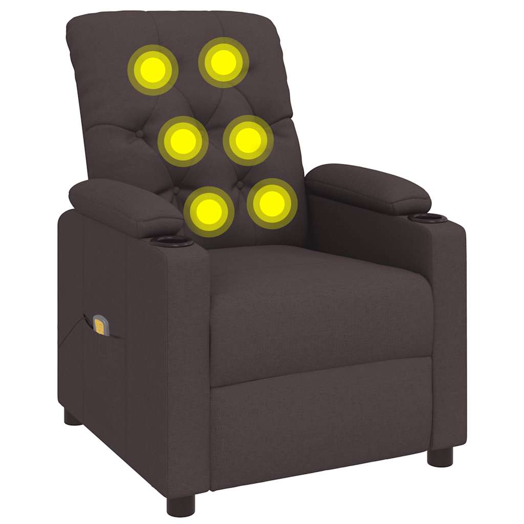 Massage Chair Dark Brown Fabric
