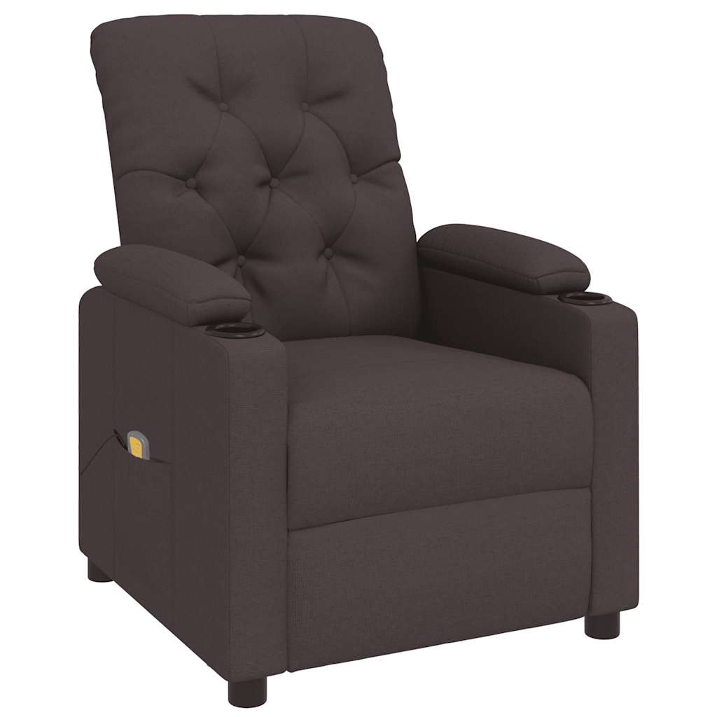 Massage Chair Dark Brown Fabric