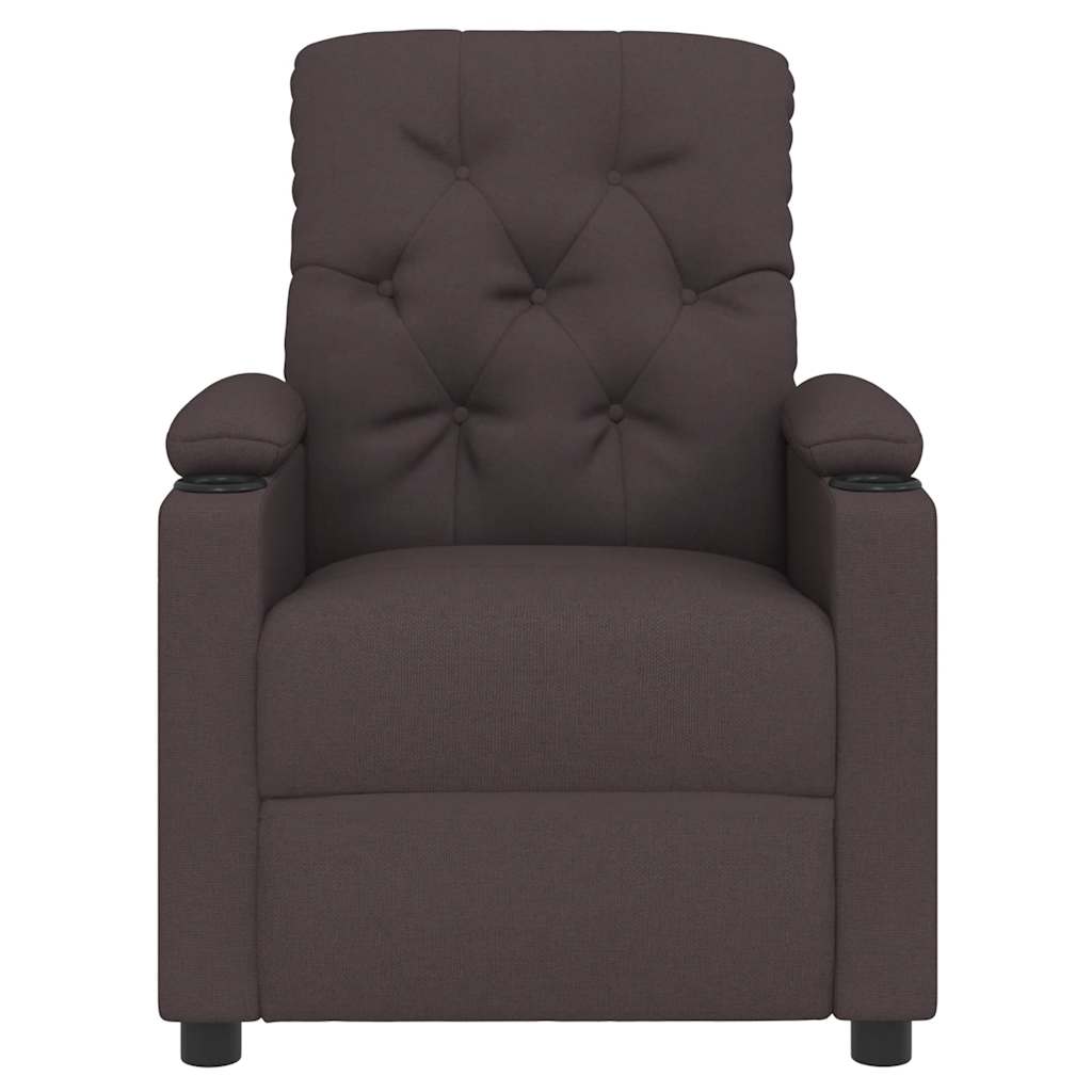 Massage Chair Dark Brown Fabric