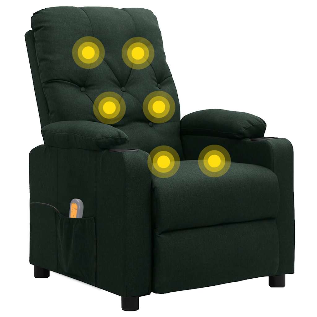 Massage Chair Dark Green Fabric