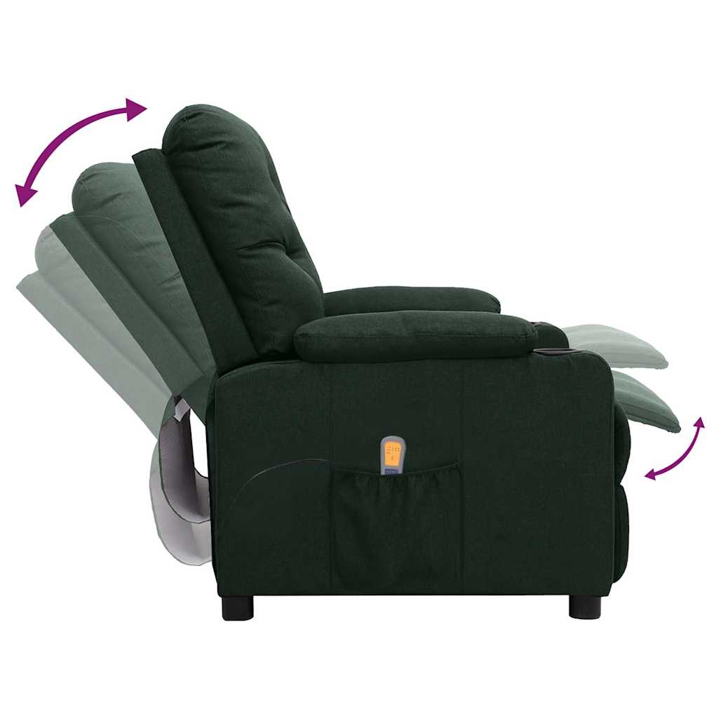 Massage Chair Dark Green Fabric