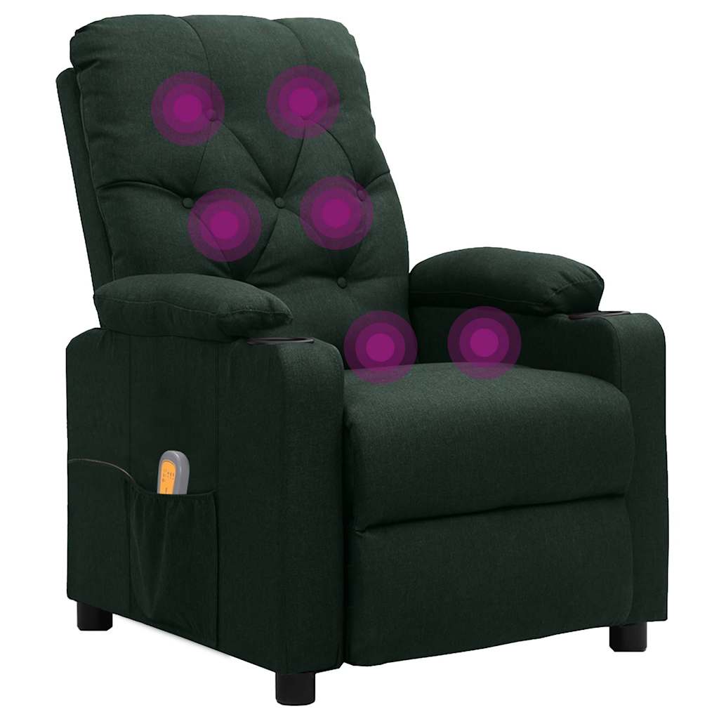 Massage Chair Dark Green Fabric