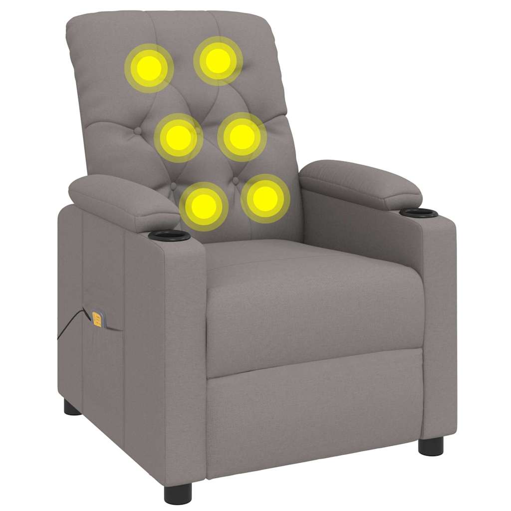 Massage Chair Taupe Fabric