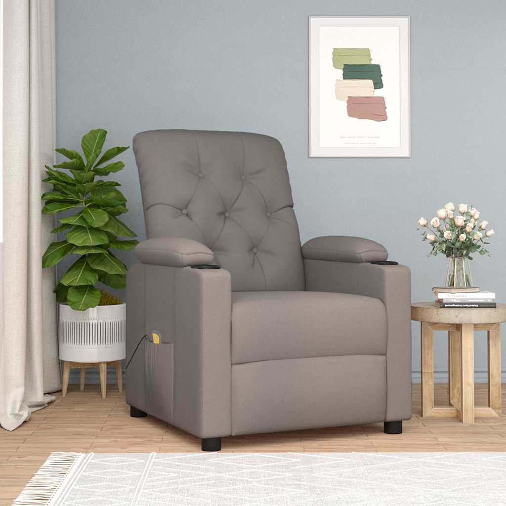 Massage Chair Taupe Fabric