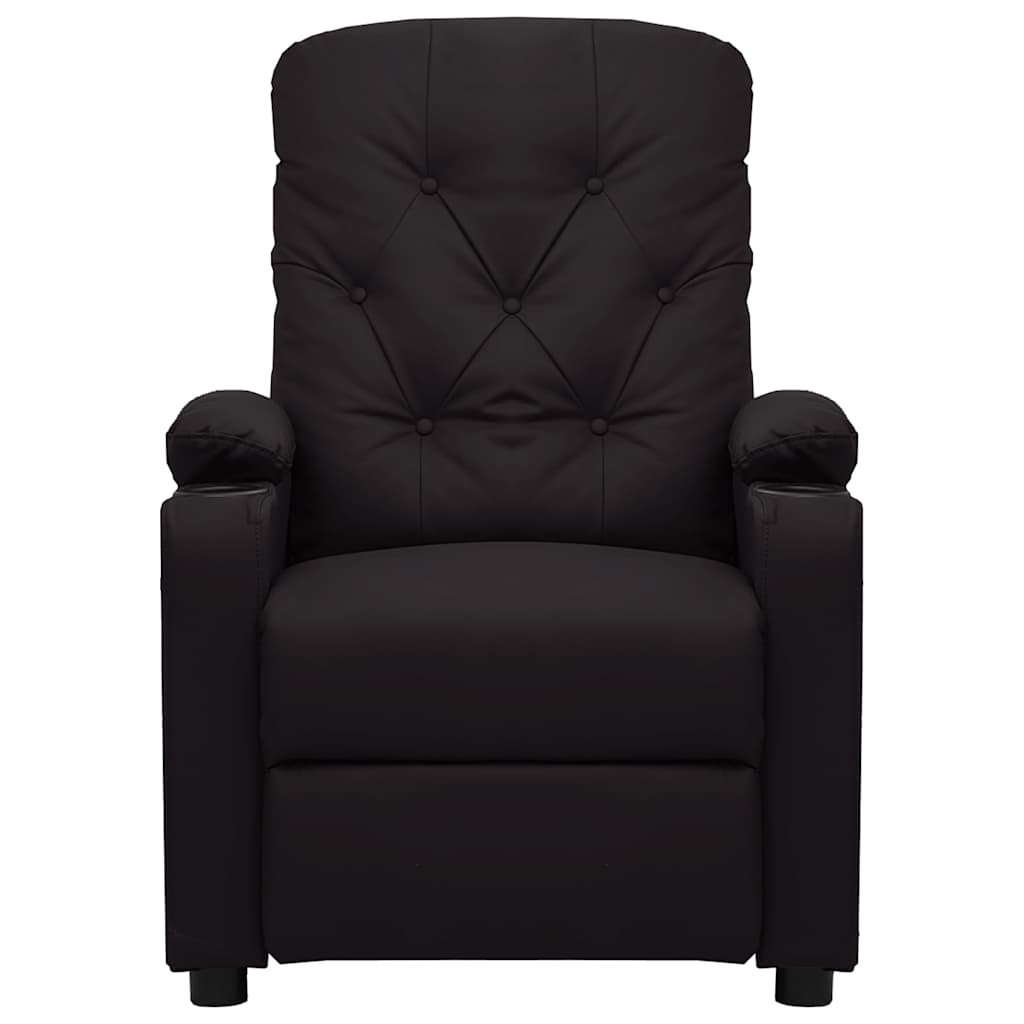 Recliner Chair Black Faux Leather