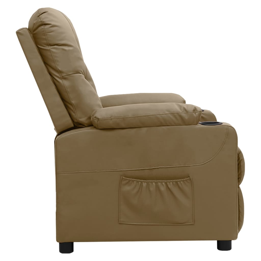 Recliner Chair Cappuccino Faux Leather