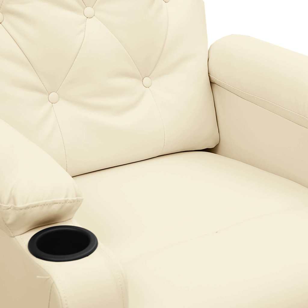 Recliner Chair Cream Faux Leather