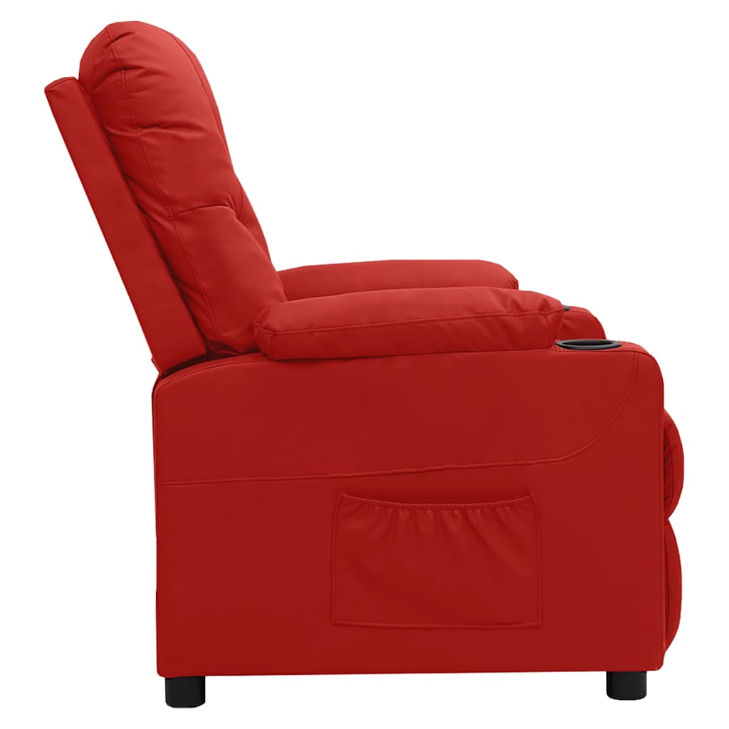 Recliner Chair Wine Red Faux Leather