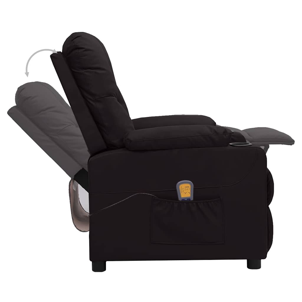 Massage Chair Black Faux Leather
