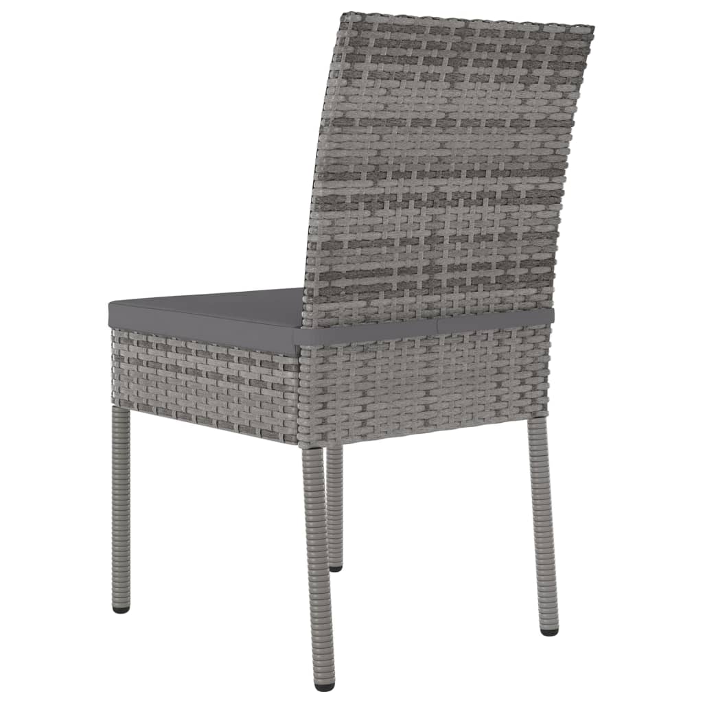 Dining Chair | Set of 4 | Grey | Poly Rattan | Standard | Light Weight