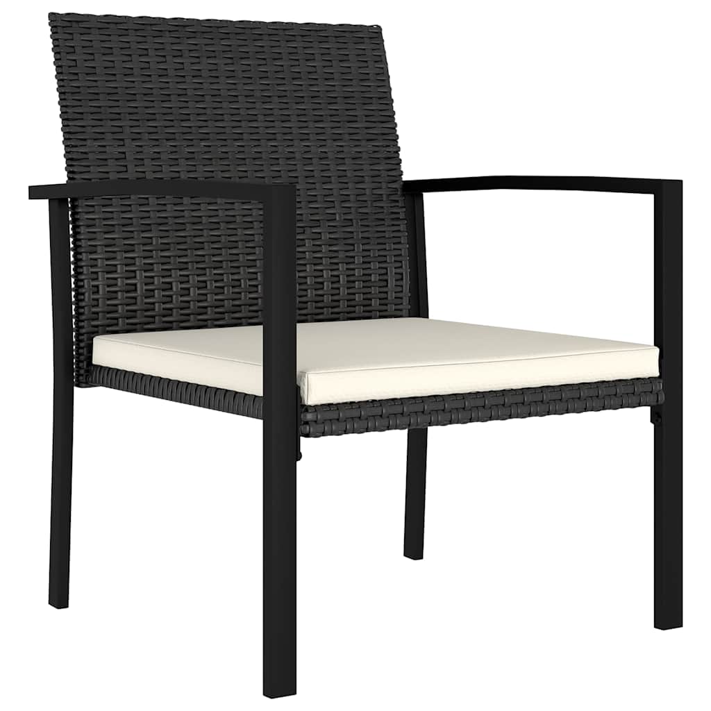 Garden Dining Chair | Set of 2 | Black | Poly rattan | Medium | Durable