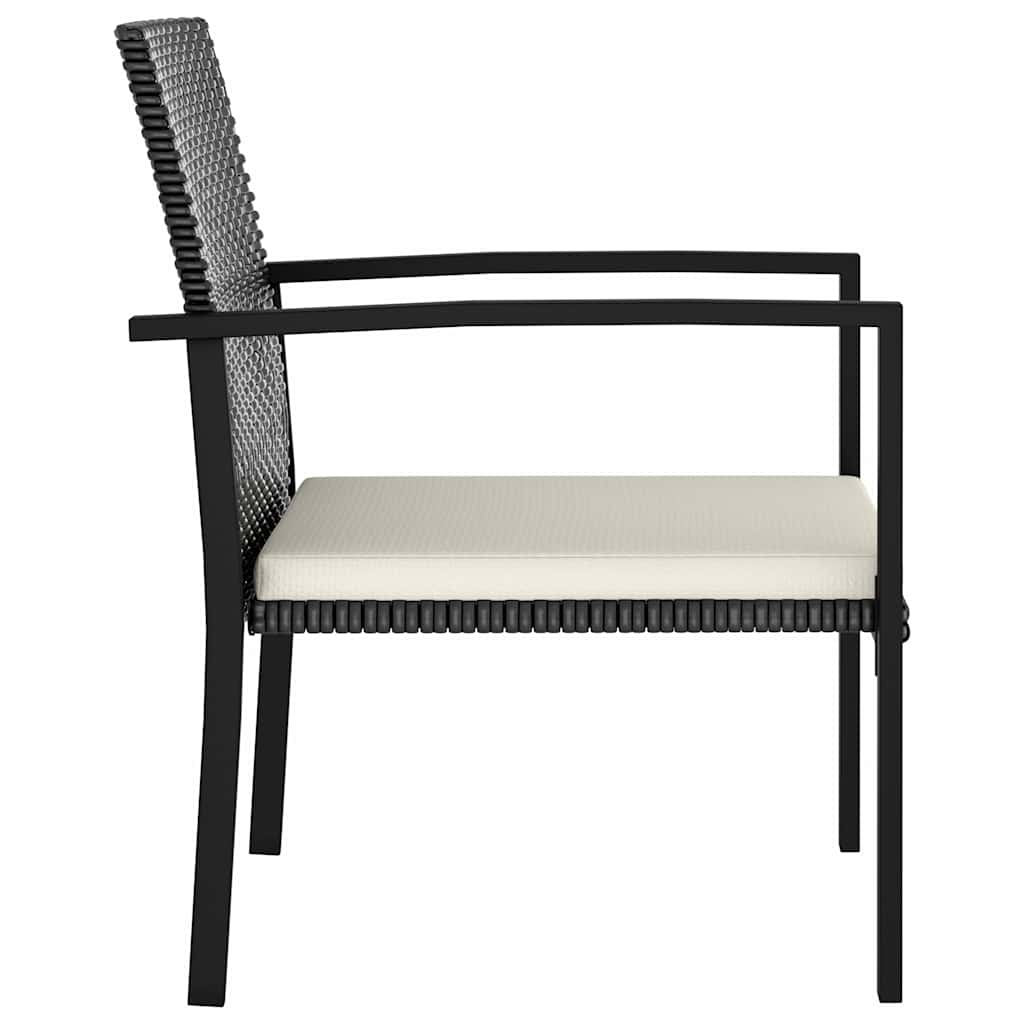 Garden Dining Chair | Set of 2 | Black | Poly rattan | Medium | Durable