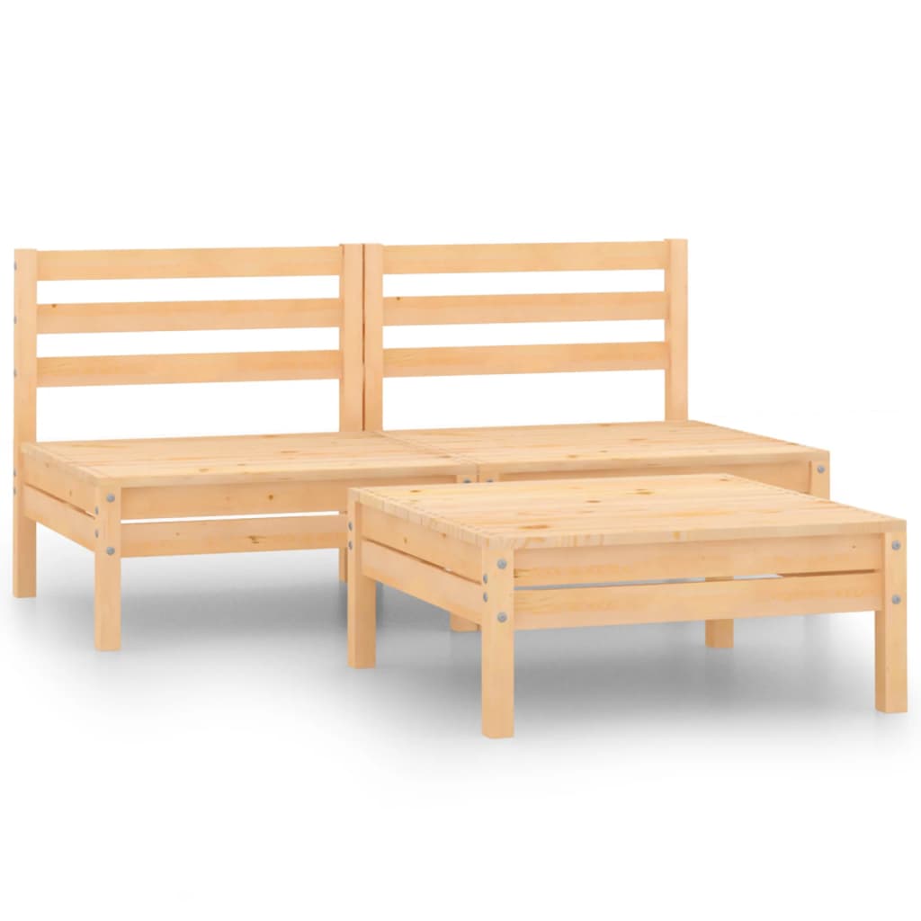 vidaXL 3 Piece Garden Lounge Set Solid Pinewood