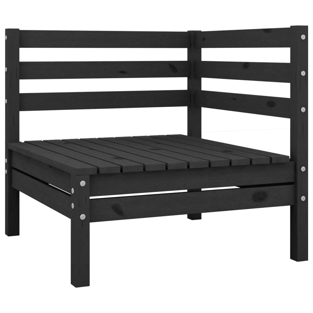 vidaXL 5 Piece Garden Lounge Set Black Solid Pinewood