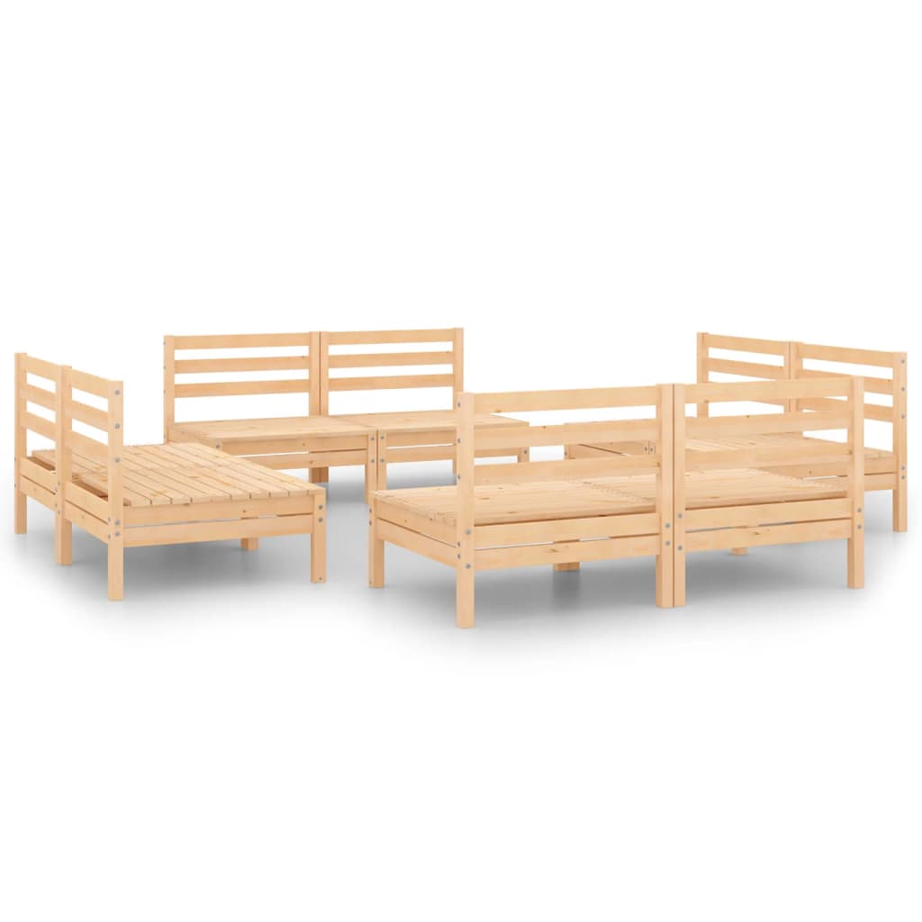 vidaXL 8 Piece Garden Lounge Set Solid Pinewood