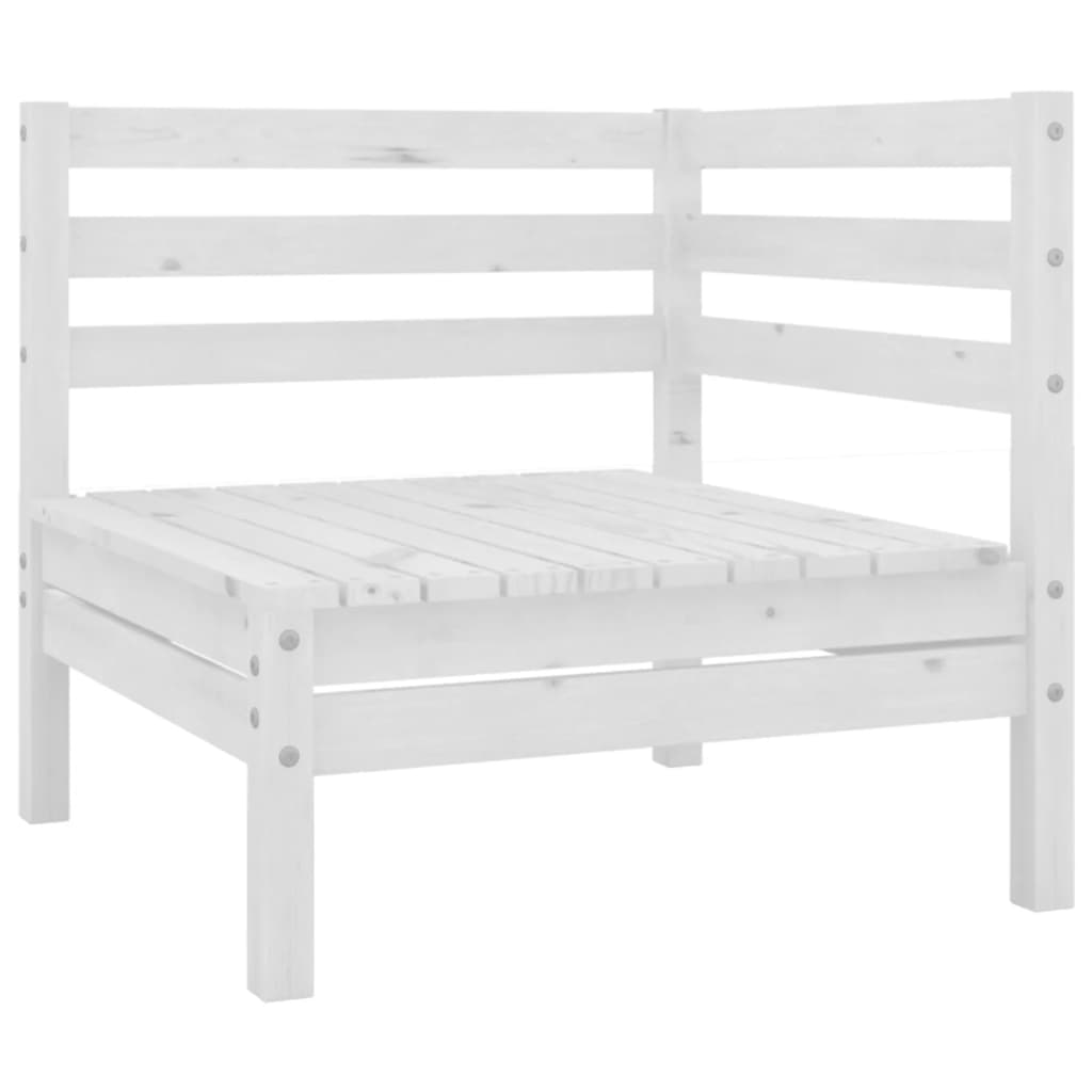 vidaXL 9 Piece Garden Lounge Set White Solid Pinewood