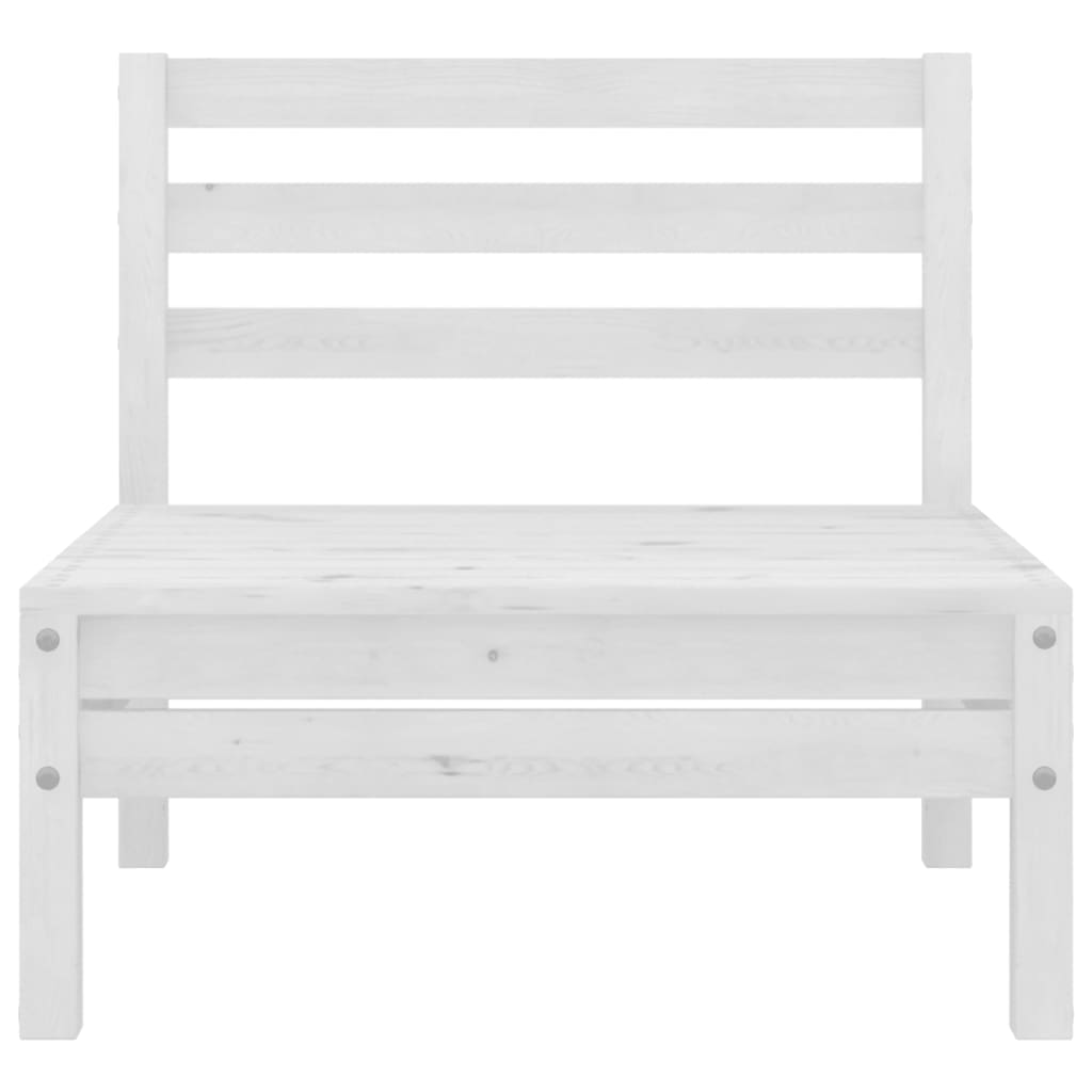 vidaXL 9 Piece Garden Lounge Set White Solid Pinewood