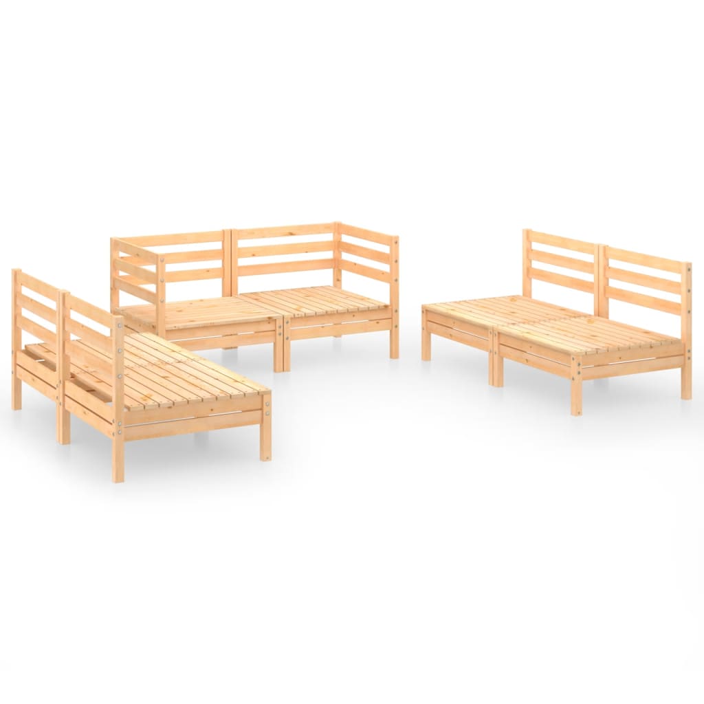 vidaXL 6 Piece Garden Lounge Set Solid Pinewood