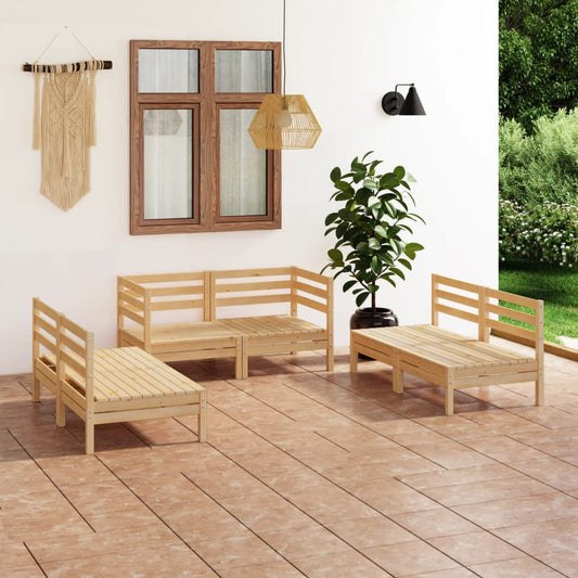 vidaXL 6 Piece Garden Lounge Set Solid Pinewood