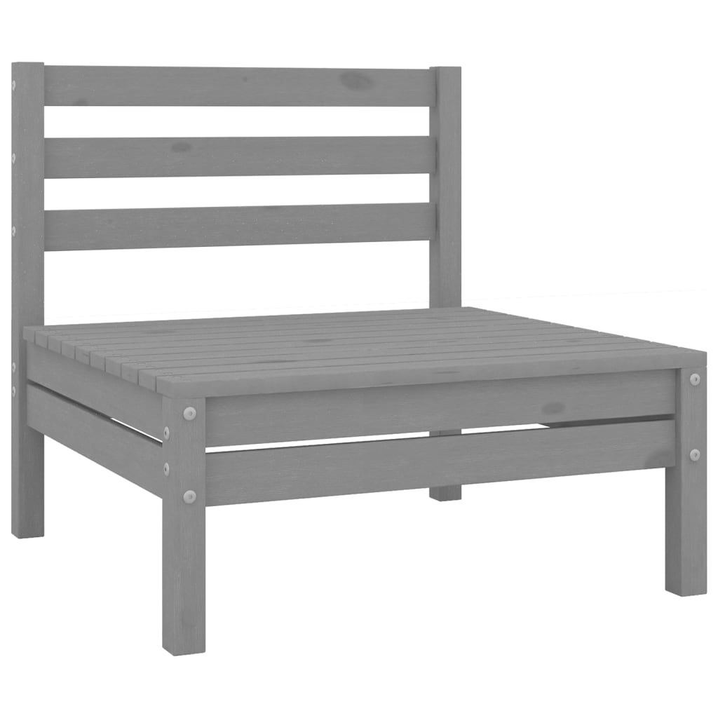 vidaXL 9 Piece Garden Lounge Set Grey Solid Pinewood