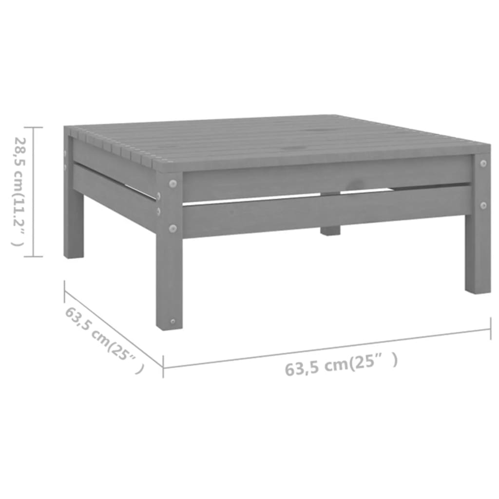 vidaXL 8 Piece Garden Lounge Set Solid Pinewood Grey