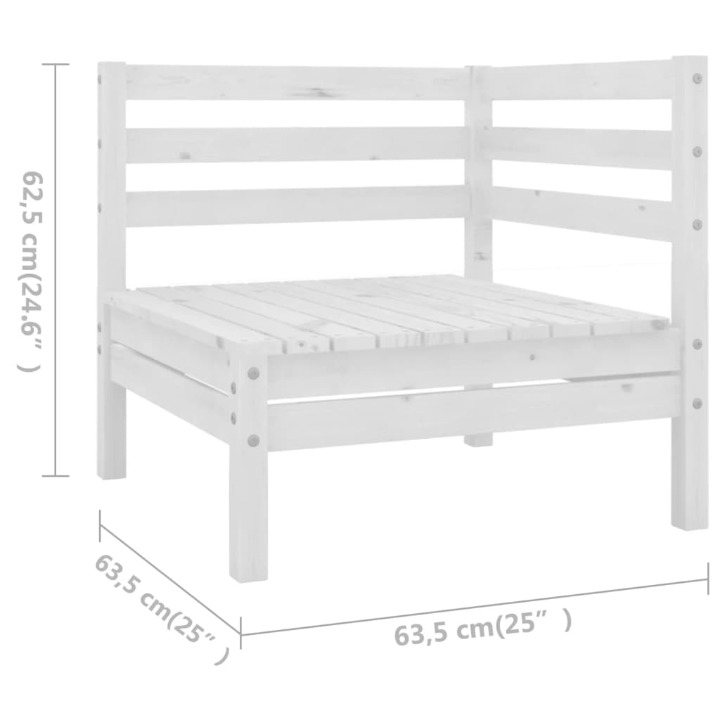 vidaXL 9 Piece Garden Lounge Set Solid Wood Pine White