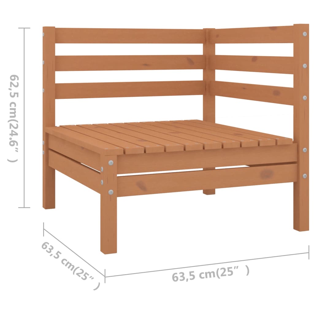 vidaXL 7 Piece Garden Lounge Set Solid Wood Pine Honey Brown