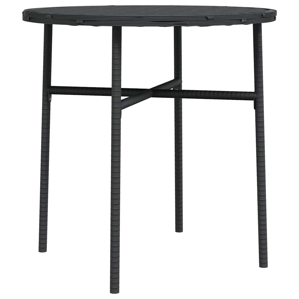 317174 vidaXL Tea Table Black 45 cm Poly Rattan