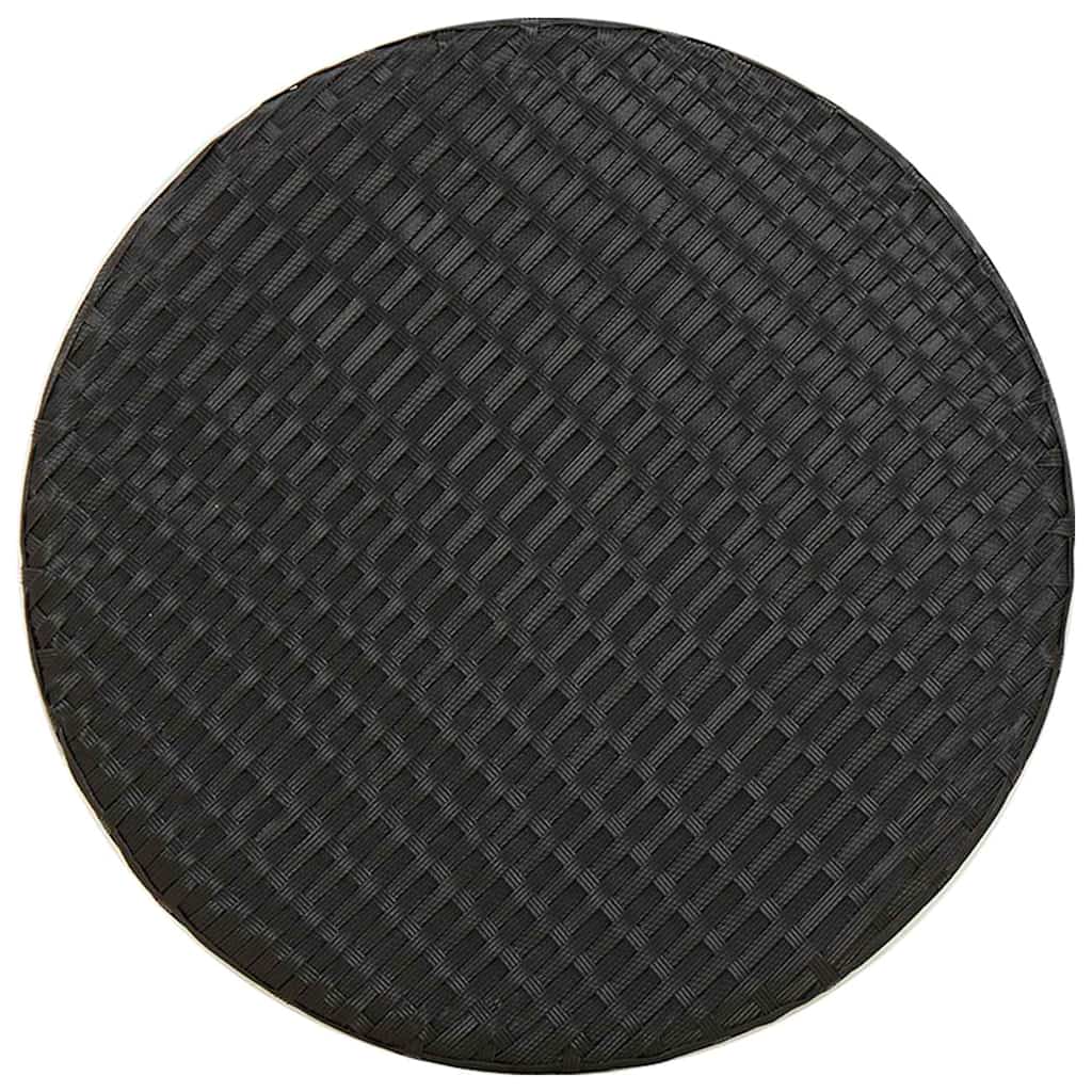 317174 vidaXL Tea Table Black 45 cm Poly Rattan