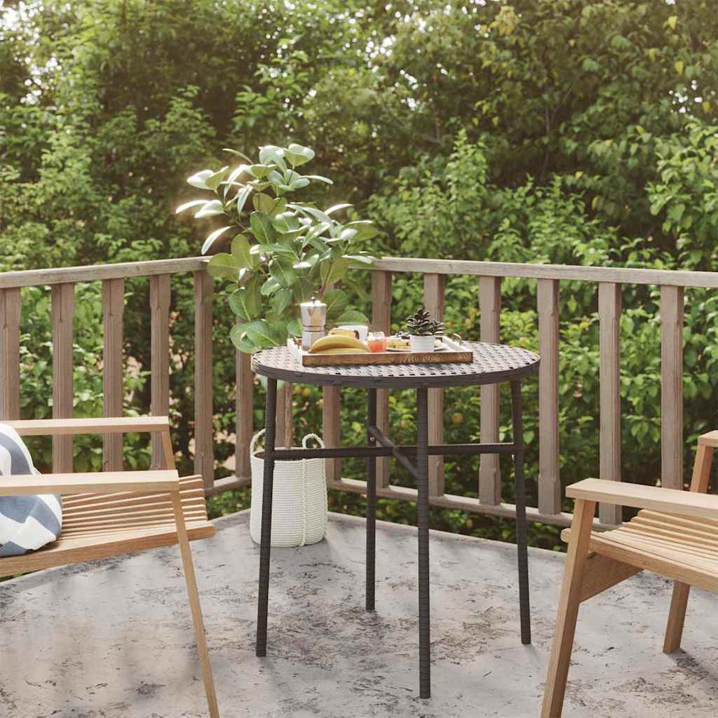 317174 vidaXL Tea Table Black 45 cm Poly Rattan