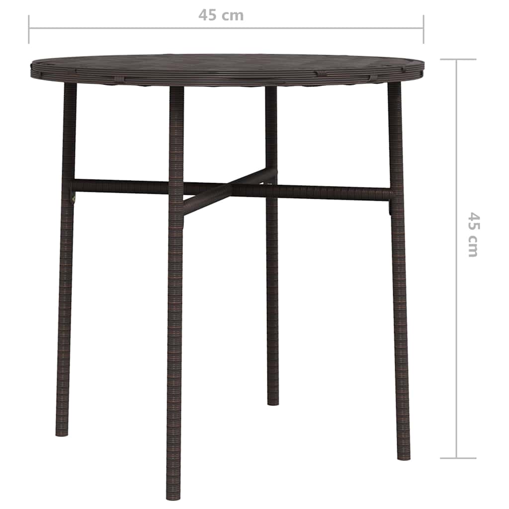 317175 vidaXL Tea Table Brown 45 cm Poly Rattan