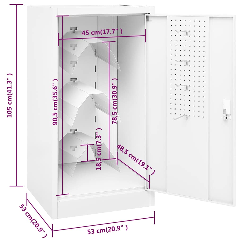 Saddle Cabinet White 53x53x105 cm Steel