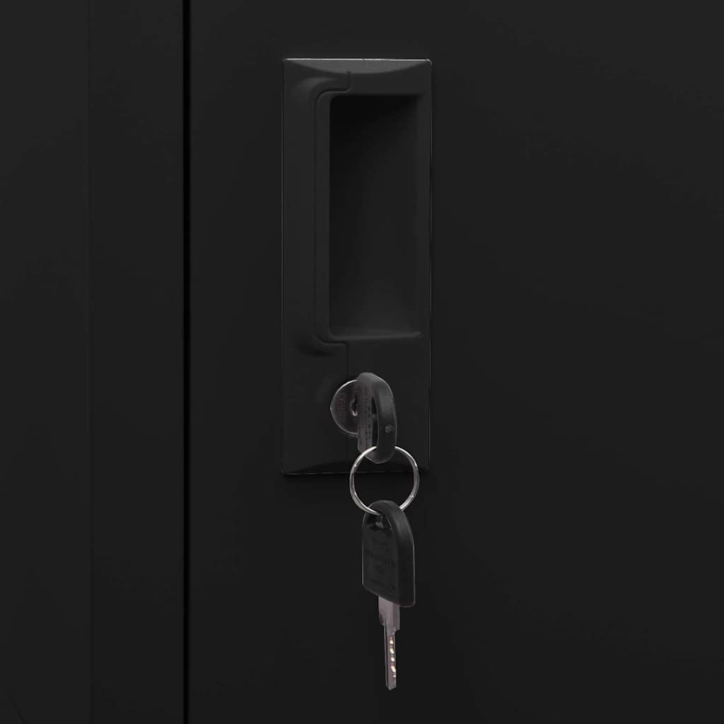 Saddle Cabinet Black 53x53x105 cm Steel