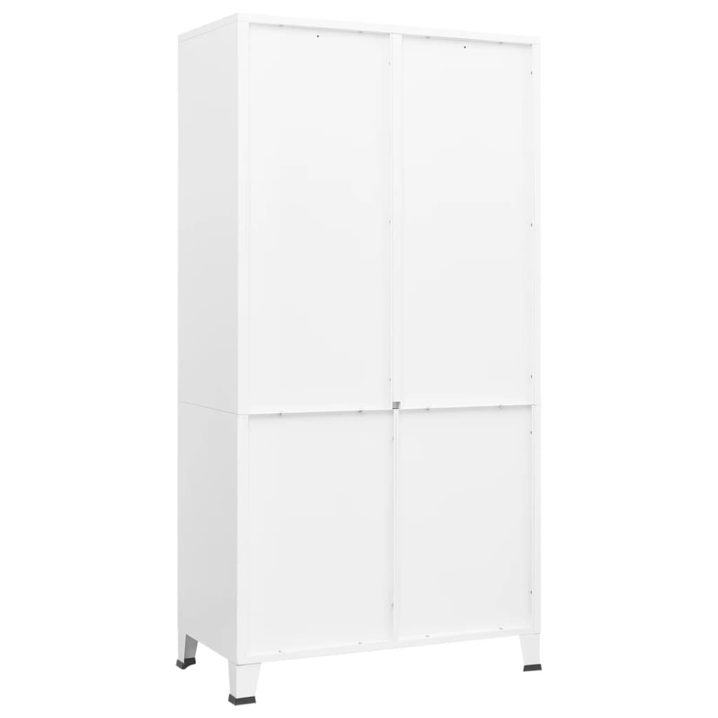 vidaXL Industrial Wardrobe White 90x50x180 cm Metal