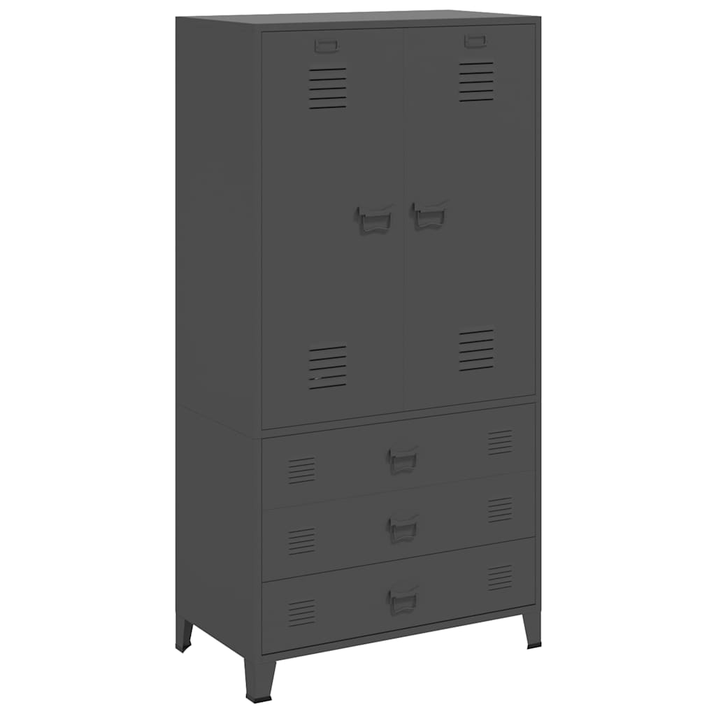 339615 vidaXL Industrial Wardrobe Anthracite 90x50x180 cm Metal