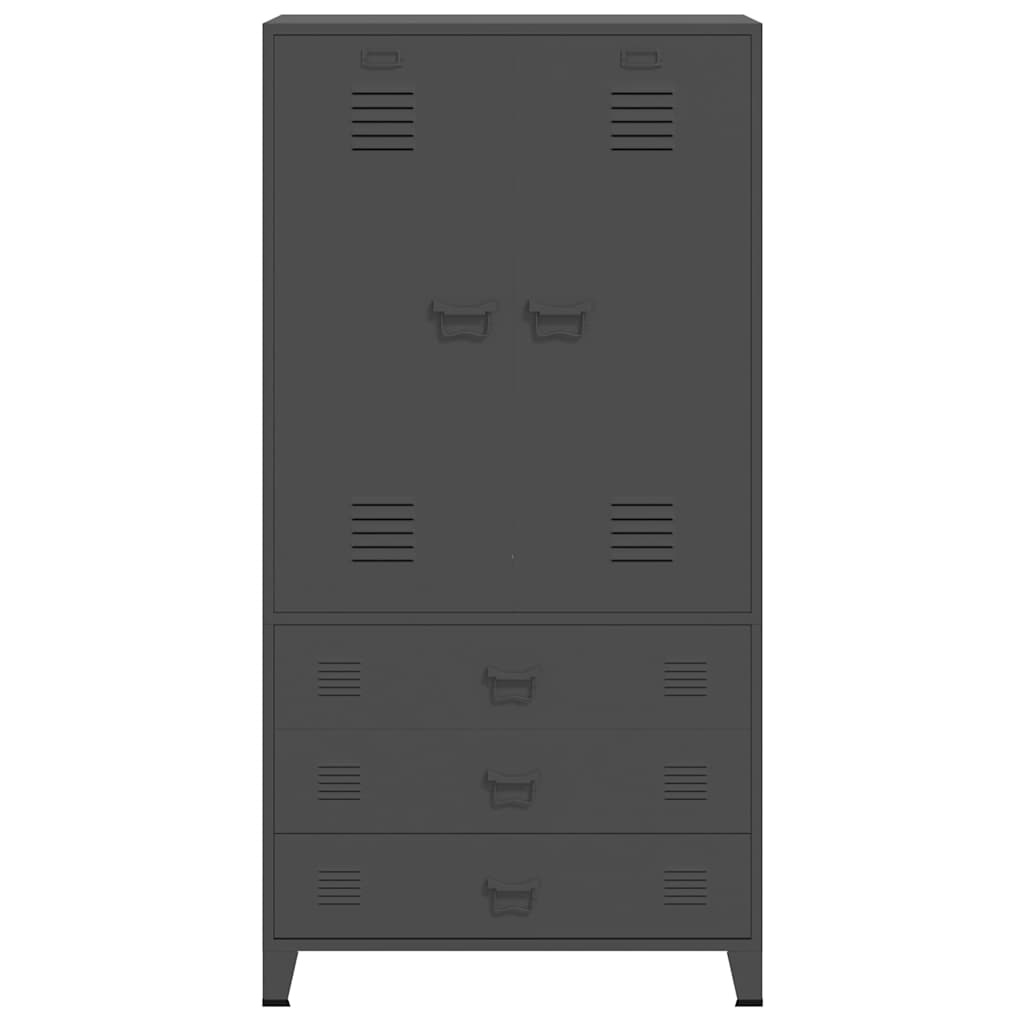 339615 vidaXL Industrial Wardrobe Anthracite 90x50x180 cm Metal