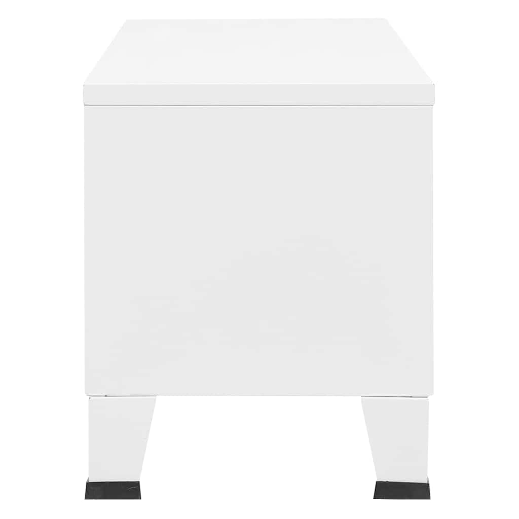 Industrial TV Cabinet White 105x35x42 cm Metal