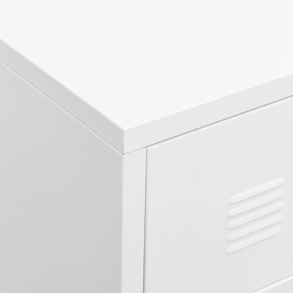 Industrial TV Cabinet White 105x35x42 cm Metal
