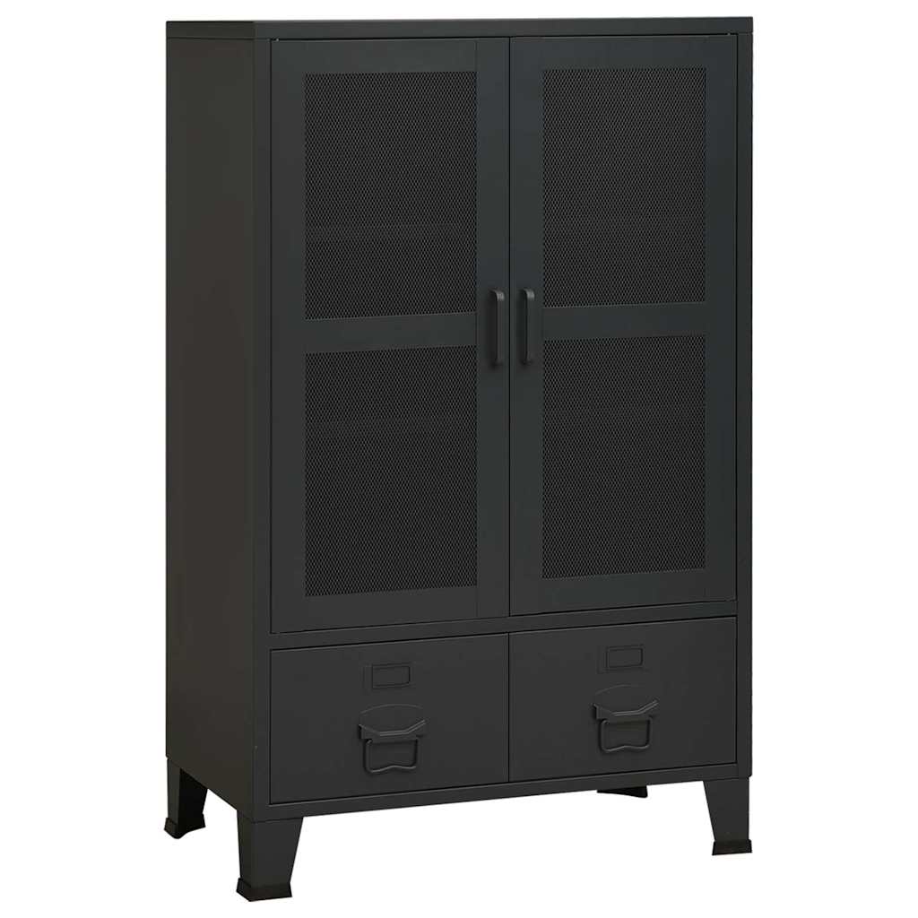 Industrial Storage Chest Black 70x40x115 cm Metal
