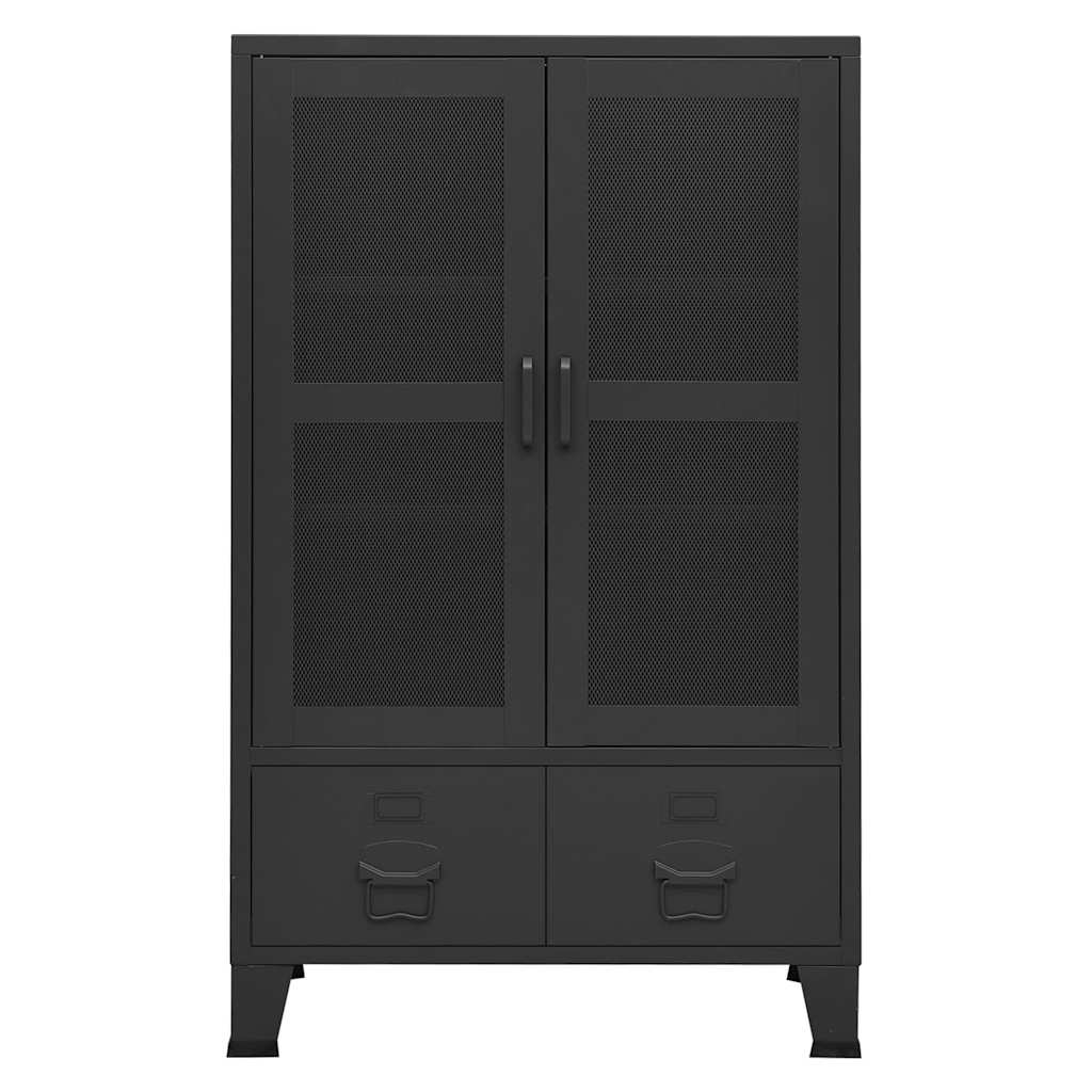 Industrial Storage Chest Black 70x40x115 cm Metal