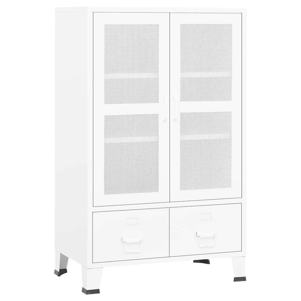 Industrial Storage Chest White 70x40x115 cm Metal