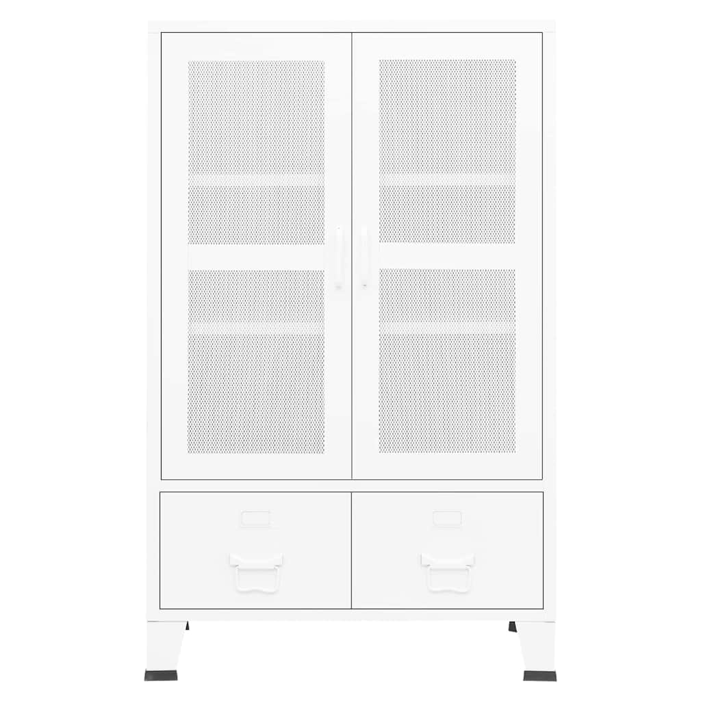 Industrial Storage Chest White 70x40x115 cm Metal