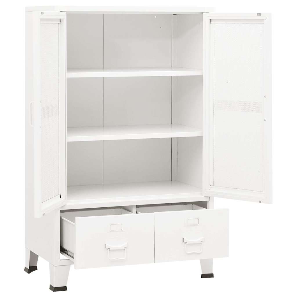 Industrial Storage Chest White 70x40x115 cm Metal