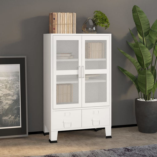 Industrial Storage Chest White Metal