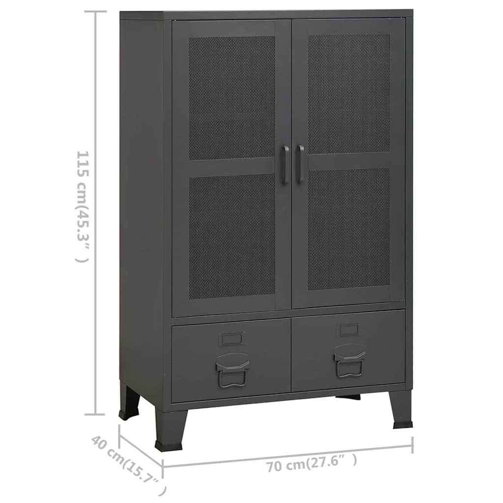 Industrial Storage Chest Anthracite 70x40x115 cm Metal