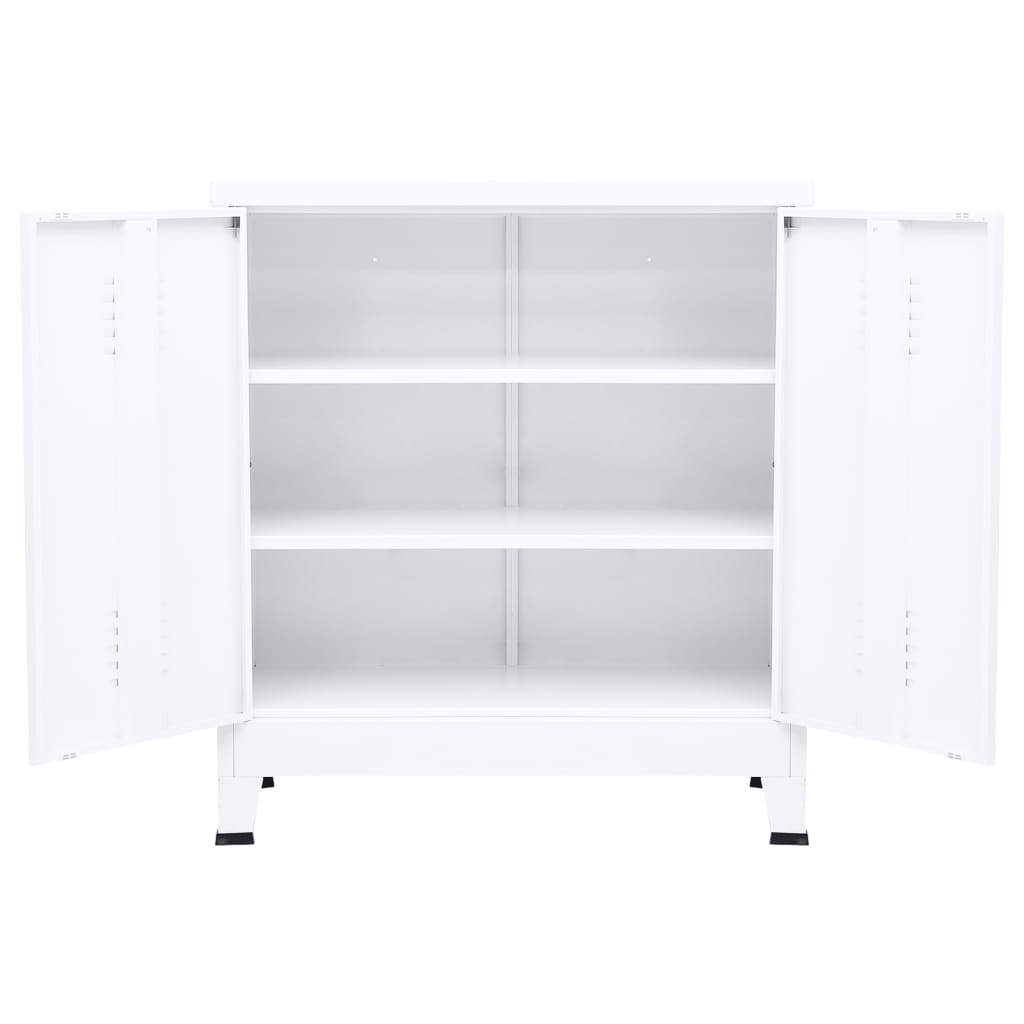 Industrial Storage Chest White Steel