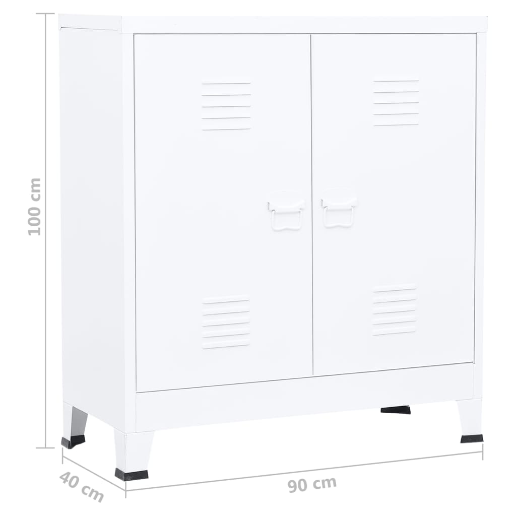 Industrial Storage Chest White Steel