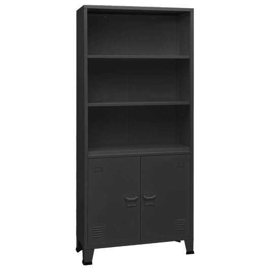 Industrial Bookshelf Anthracite 80x32x180 cm Steel